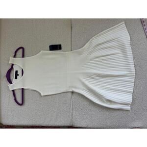 Summer White Rachel Roy White Pleated Knit Dress - Size S